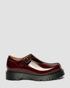 Rejena Mary Jane lackerade läderskor in Cherry Red