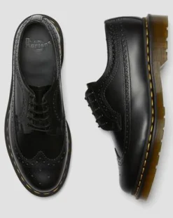 3989 Smooth-läder brogue-skor in Svart