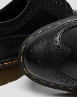 3989 Smooth-läder brogue-skor in Svart
