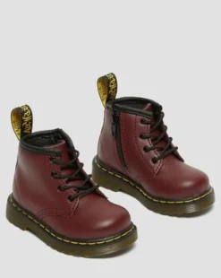 1460 Softy T ankelkängor i läder till spädbarn in Cherry Red