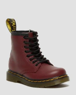 1460 Softy T snörkängor i läder till småbarn in Cherry Red