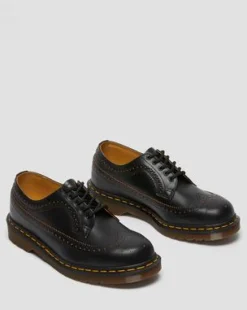 Vintage 3989 Quilon brogue-skor i läder in Svart