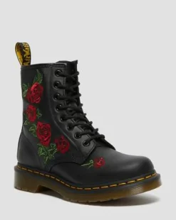 1460 Vonda Floral Rose snörkängor i läder in Svart