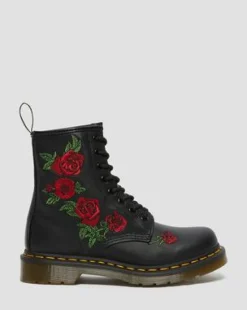 1460 Vonda Floral Rose snörkängor i läder in Svart