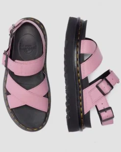 Voss II Athena sandaler med läderrem in Puderrosa