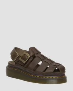 Wrenlie Fisherman sandaler i läder in Mörkbrun