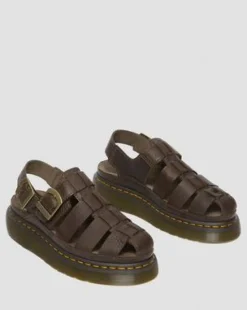 Wrenlie Fisherman sandaler i läder in Mörkbrun