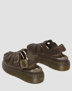 Wrenlie Fisherman sandaler i läder in Mörkbrun
