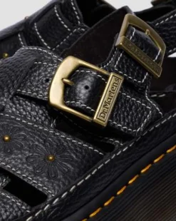 Wrenlie Open Toe Fisherman-sandaler i Nappa-läder med platformsula in Svart