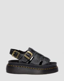 Wrenlie Open Toe Fisherman-sandaler i Nappa-läder med platformsula in Svart