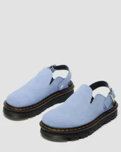 Zebzag Casual Slingback plattformsmules i mocka&nbsp; in Kornblå