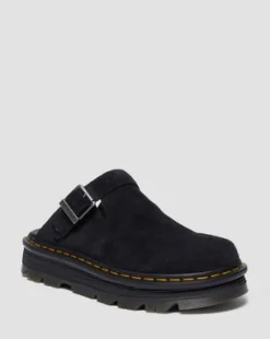Zebzag Casual Slingback plattformsmules i mocka in Svart