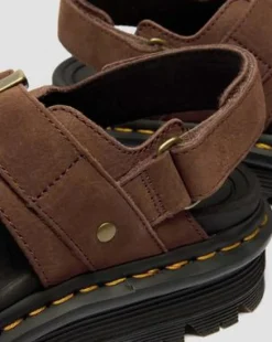 Zebzag Nubuck-sandaler med plattform in Sepiabrun